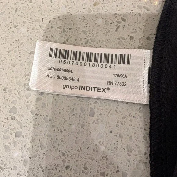 Zara Black Knit Cap Sleeve Midi Dress with Back Slit - Picture 2 of 3